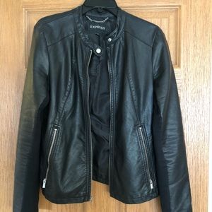 Express black leather jacket